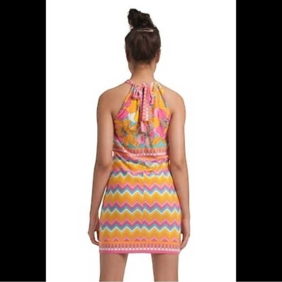 Trina Turk Pink and Yellow Halter Sundress Mini - Picture 3 of 13
